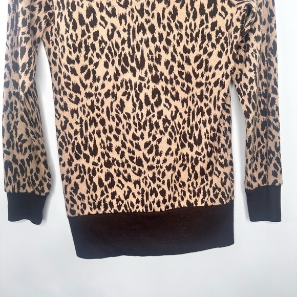 Forever 21 mock neck full zip long sleeve cheetah print cardigan‎ size S - Picture 7 of 10